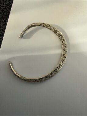 Sterling-Style Silver Patterned Cuff Bracelet